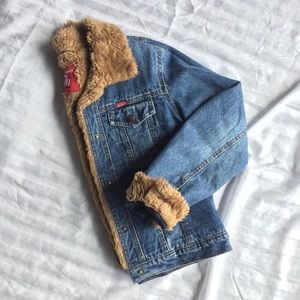 Vintage Fur Lined Jean Jacket